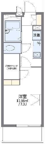 レオパレス苺(1K/3階)の間取り写真