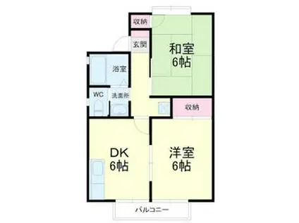 アピアA(2DK/1階)の間取り写真