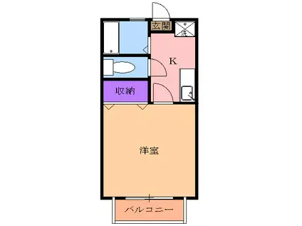 コーポ星野(1K/2階)の間取り写真