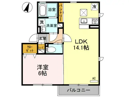 メゾンステラ(1LDK/1階)の間取り写真