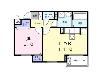 レイアフォレスト4(1LDK/1階)の間取り写真