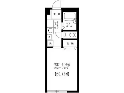 カーサグレース(1K/1階)の間取り写真
