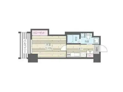 HF四条河原町レジデンス(1K/9階)の間取り写真