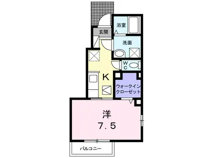 レグルス三鷹台(1K/1階)の間取り写真