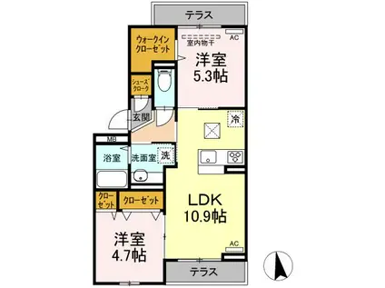 NANAICHI FIORE(2LDK/1階)の間取り写真