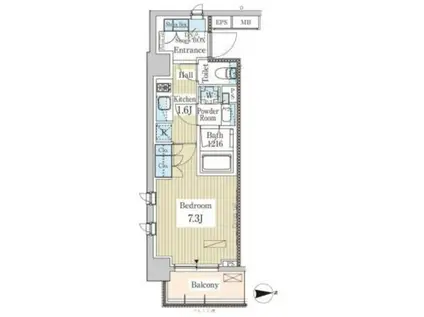 パークアクシス高田馬場テラス(1K/5階)の間取り写真