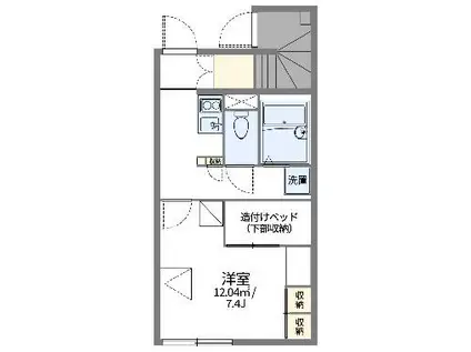 レオパレスMIYABI(1K/1階)の間取り写真