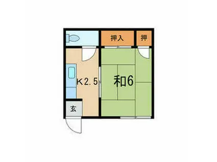 坂詰荘(1K/2階)の間取り写真