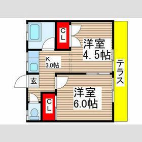 大和田ハイツⅠ-1(2K/1階)の間取り写真