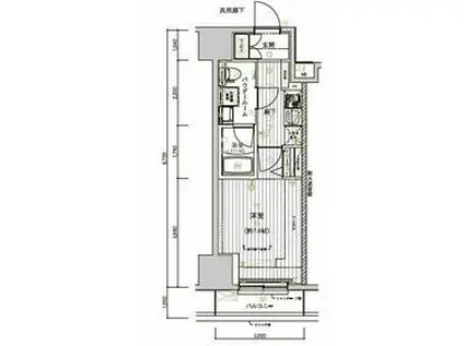 メインステージ十条II(1K/4階)の間取り写真