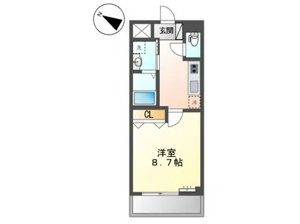 フォルビート(1K/2階)の間取り写真