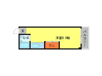 LIVE(ワンルーム/2階)の間取り写真