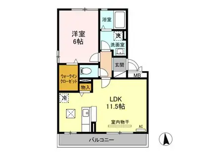 グランボヌール(1LDK/1階)の間取り写真