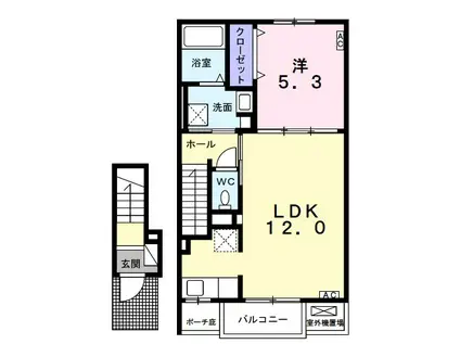 ヴィラ グロリア(1LDK/2階)の間取り写真