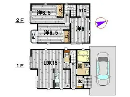 南武線 西府駅 徒歩4分 2階建 築3年(3LDK)の間取り写真