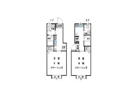 ミューズイン花中(1K/2階)の間取り写真