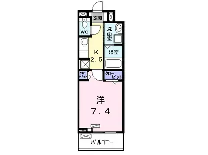 サンエリハA(1K/3階)の間取り写真