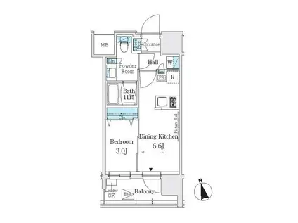 J.GRAN COURT 浅草(1DK/7階)の間取り写真