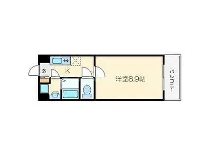 大学生協学生会館 Sプラウトゥー(1K/6階)の間取り写真