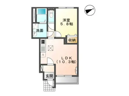 GRANDEUR M(1LDK/1階)の間取り写真