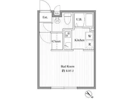 ZESTY西新宿Ⅲ(1K/3階)の間取り写真