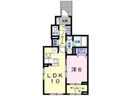 アーバンヒルズⅣ(1LDK/1階)の間取り写真