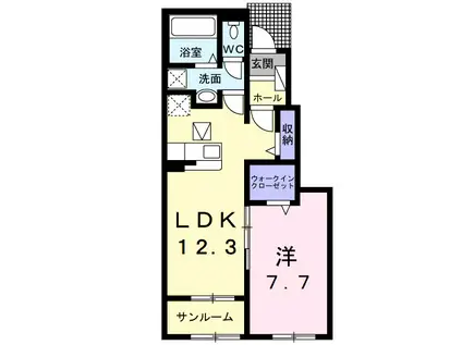 シェノンⅣ(1LDK/1階)の間取り写真