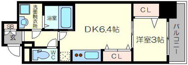 YOUSⅧ番館(1DK/8階)の間取り写真