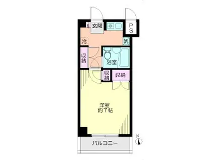 ルセアン岩井町(1K/2階)の間取り写真