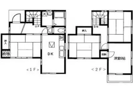 東武鉄道野田線 川間駅 バス乗車時間:8分 新宿バス停バス停で下車 徒歩19分 2階建 築46年(4DK)の間取り写真