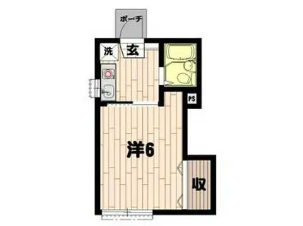 サンハイツ岡野(1K/1階)の間取り写真