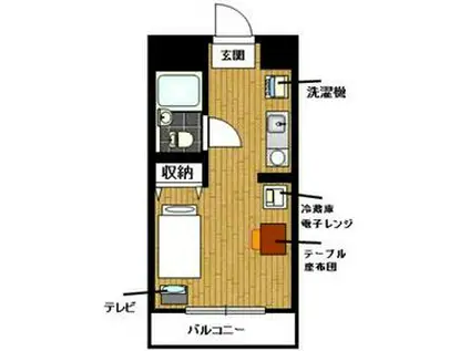 関内フレックスビル(ワンルーム/6階)の間取り写真