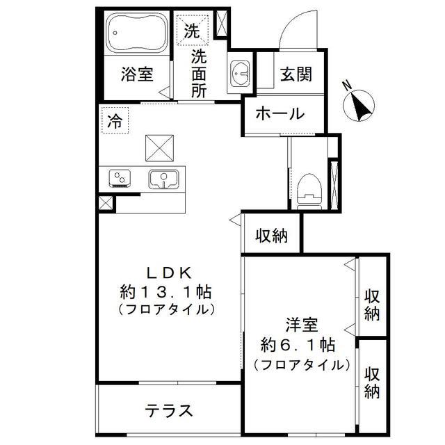 ネオ・クレストA・B(1LDK/1階)の間取り写真