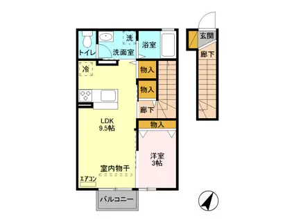 レモングラス釜井 I(1LDK/2階)の間取り写真