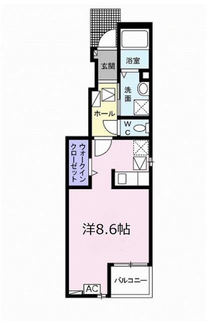 イリゼⅠ(ワンルーム/1階)の間取り写真
