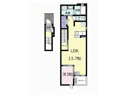 イリゼⅡ(1LDK/2階)の間取り写真