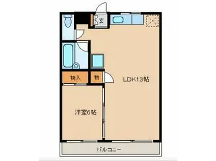 宇都宮アパートメント(1LDK/2階)の間取り写真