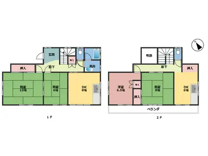 北総鉄道 矢切駅 徒歩2分 2階建 築44年(4DK)の間取り写真