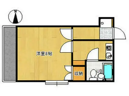 中沢CHG(1K/3階)の間取り写真