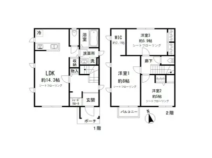 中央本線 武蔵小金井駅 徒歩19分 2階建 築3年(3LDK)の間取り写真