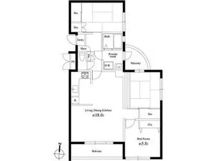 PARK SQUARE 武蔵関(3LDK/1階)の間取り写真