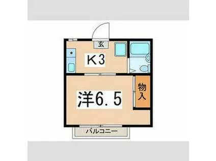 平成コーポ(1K/2階)の間取り写真