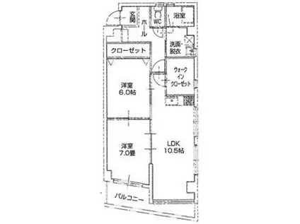 あさひレジデンス弐番館 イースト(2SLDK/5階)の間取り写真