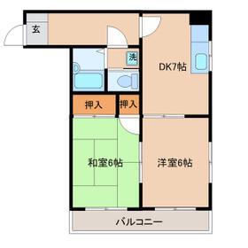 アキヨマンション(2DK/2階)の間取り写真
