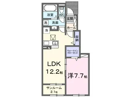 東武鉄道日光線 新鹿沼駅 徒歩11分 2階建 築1年(1LDK/1階)の間取り写真