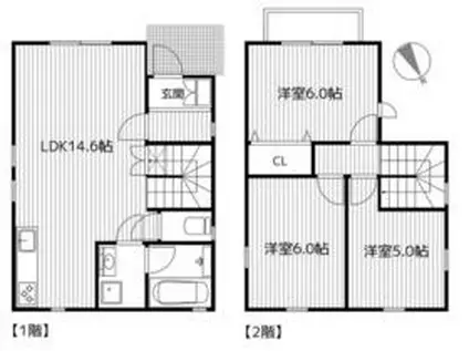 東急東横線 綱島駅 バス乗車時間:15分 鷹野大橋バス停で下車 徒歩4分 2階建 築3年(3LDK)の間取り写真
