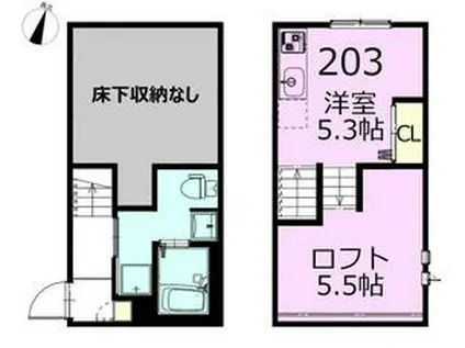 RIZEST 柏(ワンルーム/2階)の間取り写真