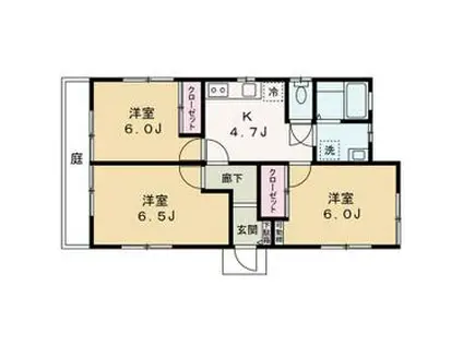 内房線 君津駅 徒歩20分 1階建 築55年(3K)の間取り写真