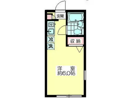かまこもハイム(ワンルーム/1階)の間取り写真
