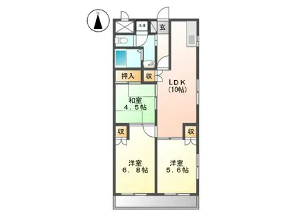 スカイヒルズほそや(3LDK/3階)の間取り写真